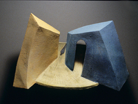 Behind Blue Wall, 2002, 22"x18"x11", Ceramic