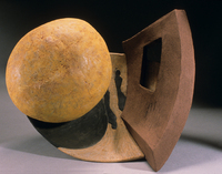 Sphere & Wall, 2000, 24"x22"x11", Ceramic