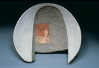 Orange Figure With Red Aura, 1996, 21"x21"x6", Ceramic