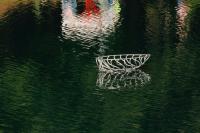 "Leaf Boat", 2017, Small, Painted steel, wood, construction foam